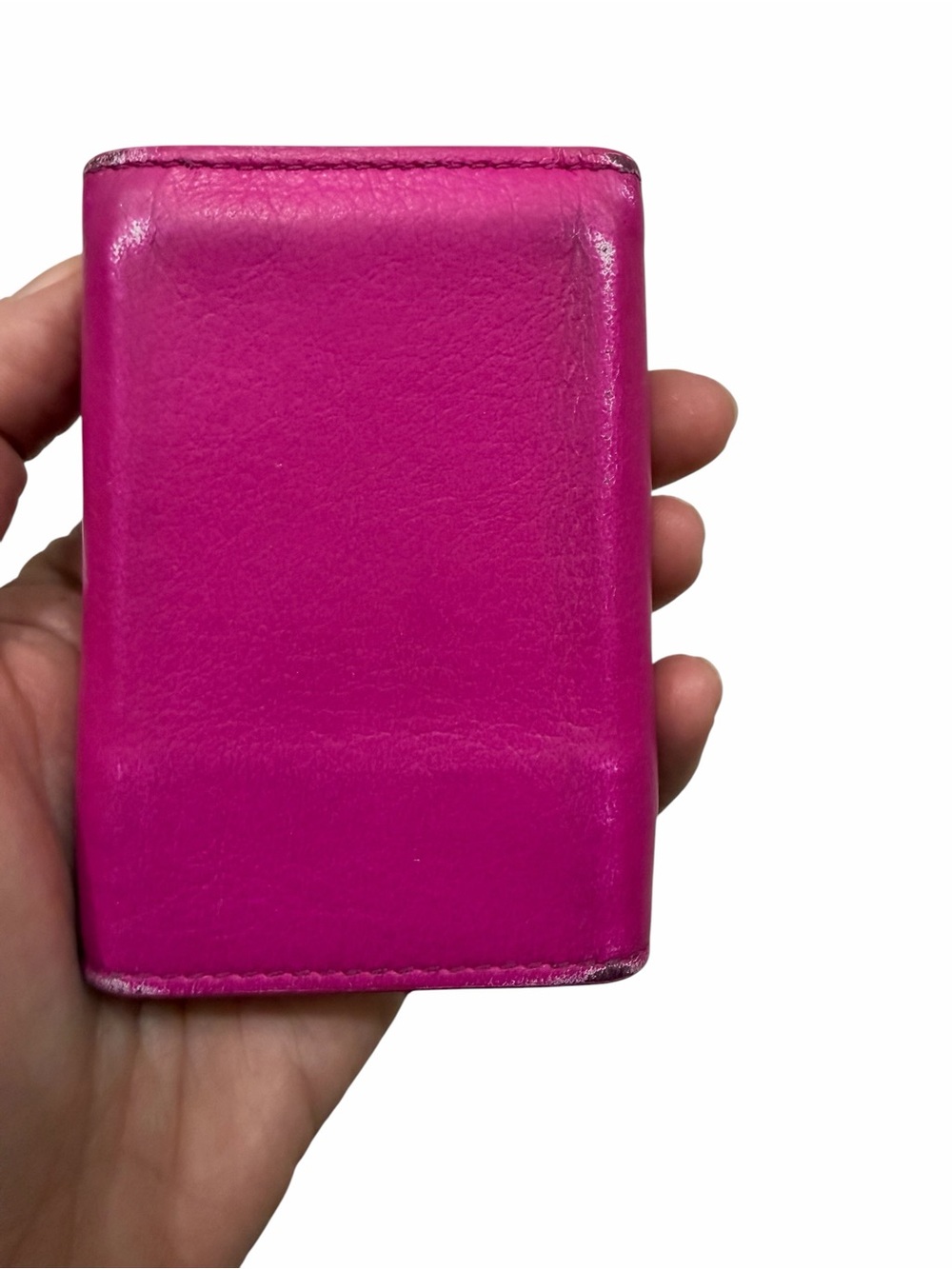 Balenciaga Fuchsia Leather Envelope Card Wallet - Picture 2 of 9